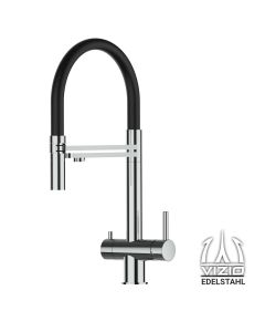 3-Wege-Armatur WINNIPEG Edelstahl gebürstet