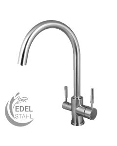 3-Wege-Armatur Halifax Silver Edelstahlarmatur, 3-Wege-Wasserhahn, 3-in-1-Armatur, Dreiwegewasserhahn