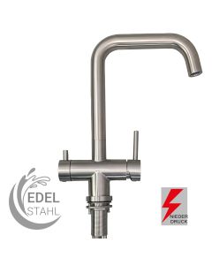 OTTAWA 3-Wege-Niederdruckarmatur Edelstahl matt gebürstet