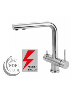 SARNIA 3-Wege-Niederdruckarmatur Edelstahl matt gebürstet