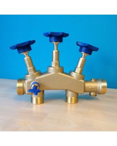 DVGW-Anschluss-Set für Hauswasseranlagen mit Rückflussverhinderer und Verschneideventil