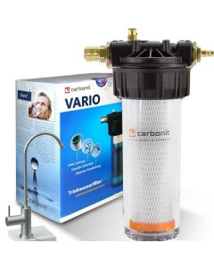 CARBONIT® Aktivkohlefilter zur Trinkwasserfilterung in der Küche.Inkl. Wasserhahn und IFP Puro Filterkartusche.