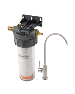 CARBONIT® Aktivkohlefilter zur Trinkwasserfilterung in der Küche.Inkl. Wasserhahn und IFP Puro Filterkartusche.
