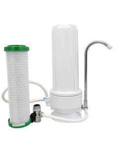 Aktivkohlefilter Auftisch mit Anschluss an den Wasserhahn - inkl. 1x NFP Premium von Carbonit