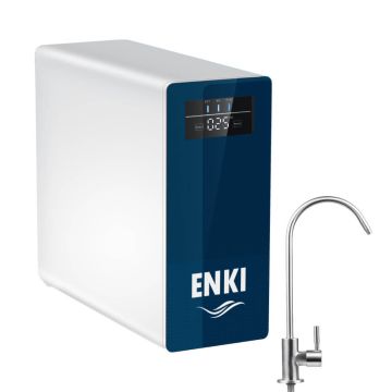 ENKI Direct FLow Umkehrosmoseanlage mit Edelstahlwasserhahn und LED-Anzeige, Untertischeinbau