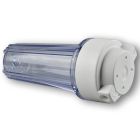 Filtergehäuse 10'' transparent mit doppeltem Dichtungsring - einzeln mit Kopf - Anschluß 1/4'' Innengewinde

