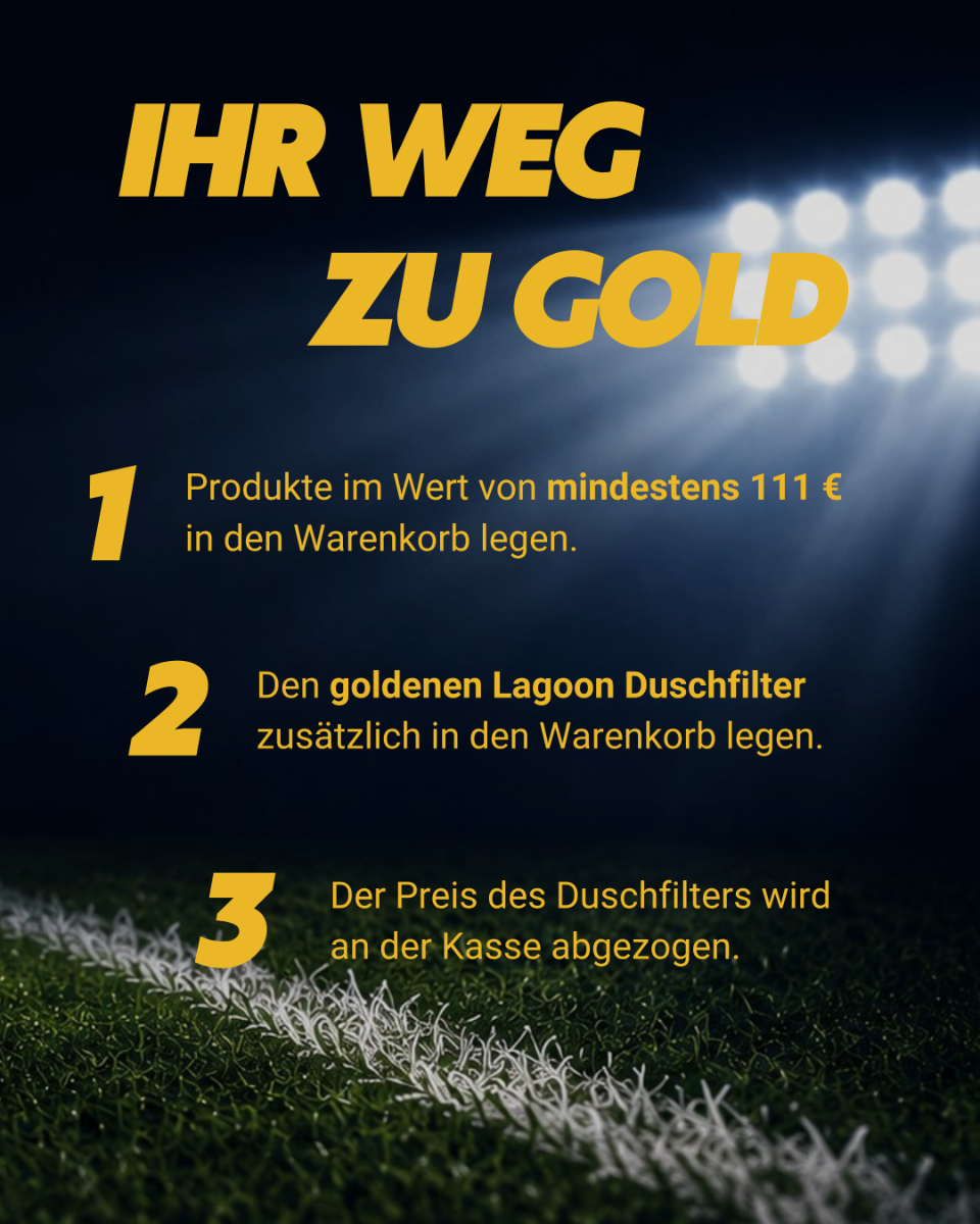 Fußballer gewinnt den goldenen Duschfilter
