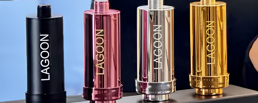 Wasserhaus Duschfilter in schwarz, pink, silber und gold