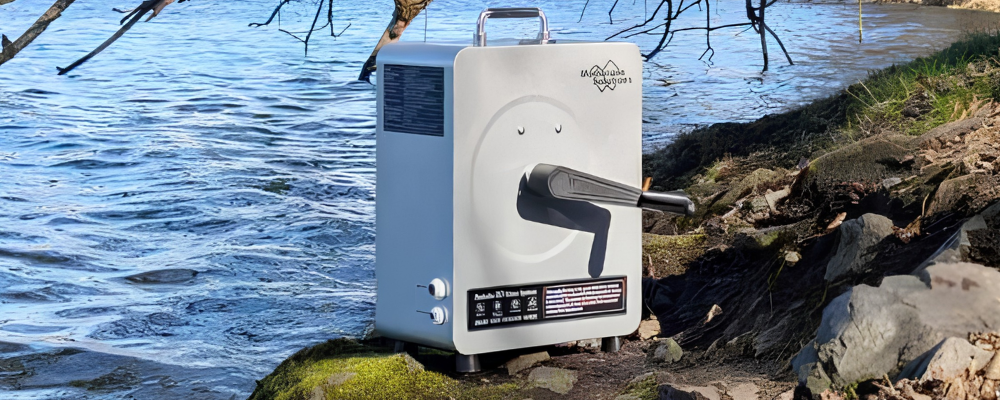 Outdoor Wasserfilter Lifebox im Einsatz am See