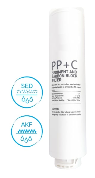 Kombinierte Vorfilterstufen der Zen Flow Osmoseanlage PPC-Vorfilter Sediment und Aktivkohle der Zen Flow Osmoseanlage