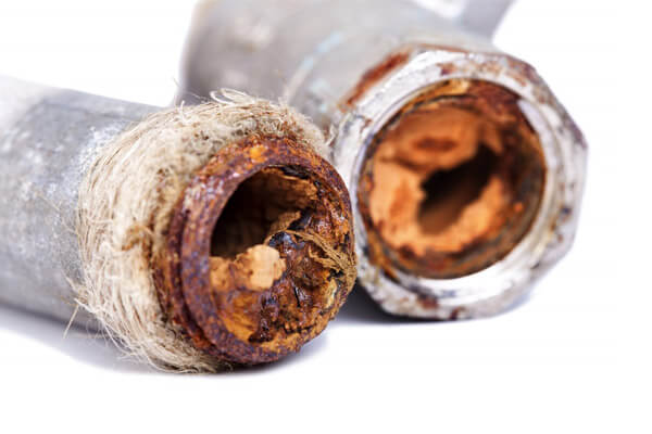 Rostablagerungen durch Eisen im Wasser Eisenfilter gegen Rostflecken.