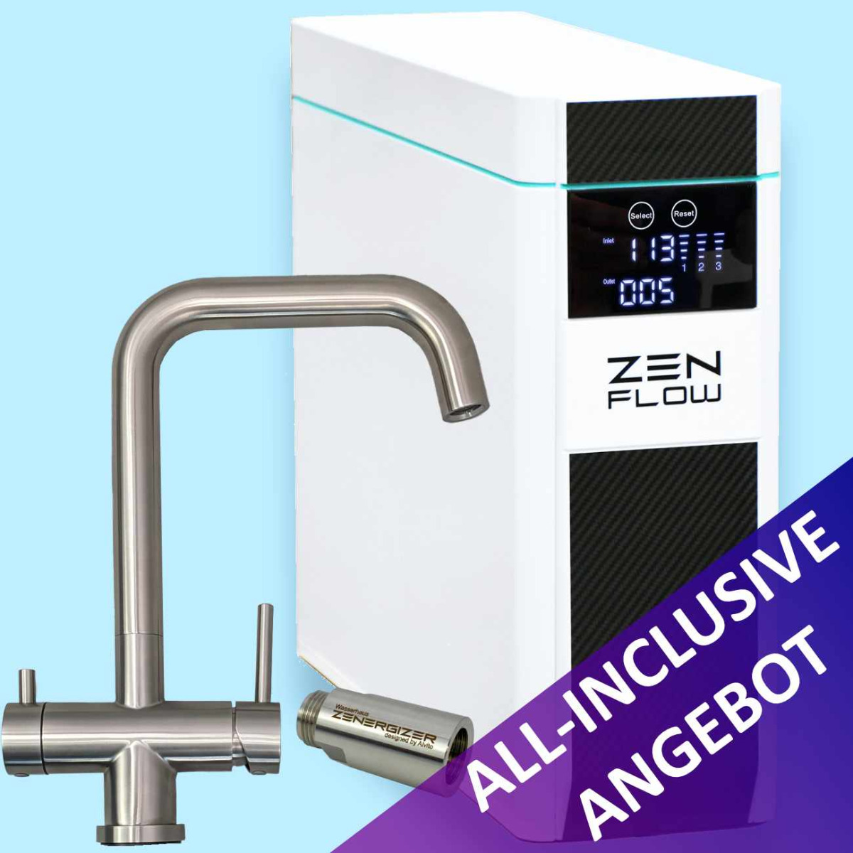 OTTAWA SILVER 3-Wege-Armatur Edelstahl OTTAWA Edelstahl 3-Wege-Armatur für Osmoseanlagen