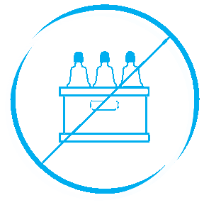 Schleppe keine Wasserkisten mehr mit einer Zen Flow Osmoseanlage Symbolbild durchgestrichener Wasserkasten