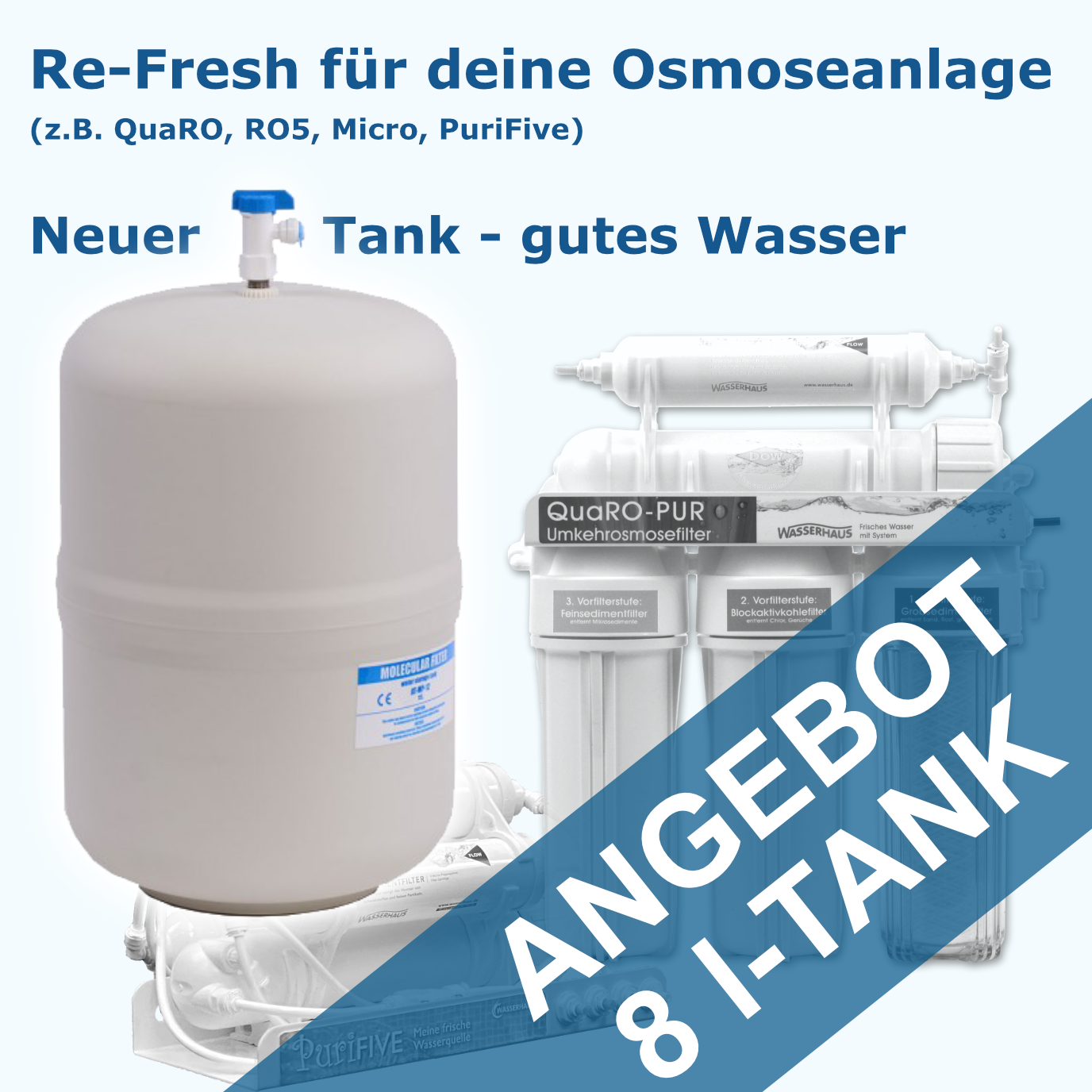 8-Liter Stahltank mit stoßfestem PE-Mantel